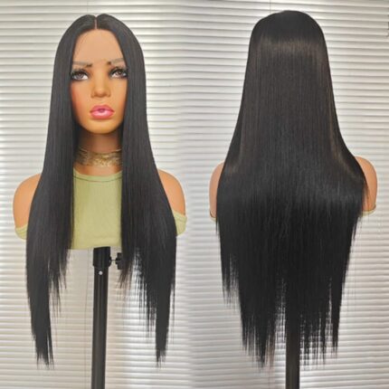 Περούκα με χειροποίητη χωρίστρα συνθετική με φυσική τρίχα κερατίνης fiber. Βάρος 240γρ και μήκος 65εκ. Απόχρωση καστανό σκούρο σε σπαστό. | Roula Gouma