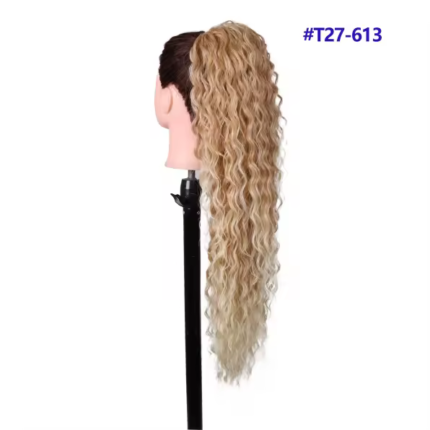 Αλογοουρά GKM συνθετική με φυσική τρίχα κερατίνης kanekalon, δε φριζάρει, δε γυαλίζει, δε μπερδεύεται σε σγουρό 71cm με σύστημα φωλιάς κωδικός T27-613 - Αλογοουρά extensions | Roula Gouma Ίλιον