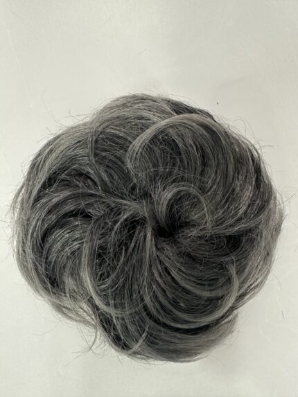 Σινιόν με λαστιχάκι, κωδικός #1TDIMGRAY - Roula Gouma