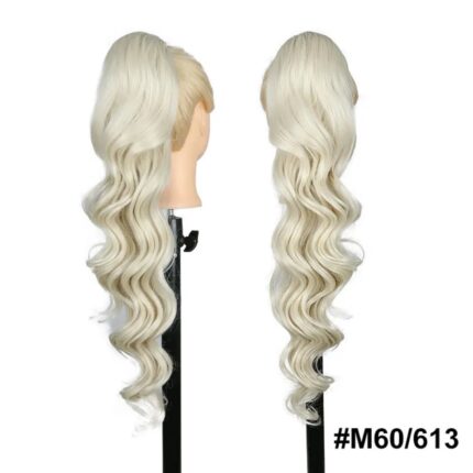 Αλογοουρά GKM συνθετική με φυσική τρίχα κερατινης kanekalon, δε φριζάρει, δε γυαλίζει, δε μπερδεύεται τύπου vang 71 cm με σύστημα φωλιάς κωδικός M60/613 - Roula Gouma